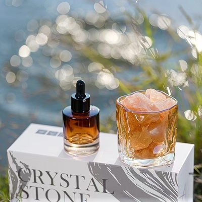 Boîtier en verre 30ml 260g bougies parfumées de cristal ensemble cadeau diffuseur de roseau de luxe