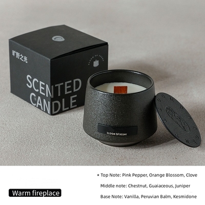 Parfum personnalisé cadeau en céramique noire bougie parfumée pour la décoration intérieure
