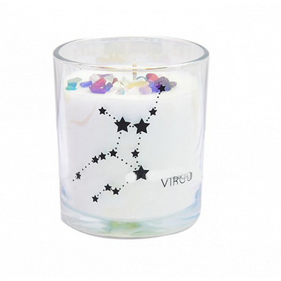 Verre fait sur commande de luxe de cire en gros de soja imprimant le pot parfumé de bougie