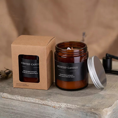 Bougies écologiques Amber Glass Candle d'huile essentielle de marque de distributeur 4 onces