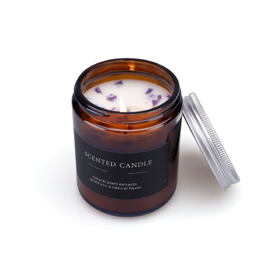 Bougies écologiques Amber Glass Candle d'huile essentielle de marque de distributeur 4 onces