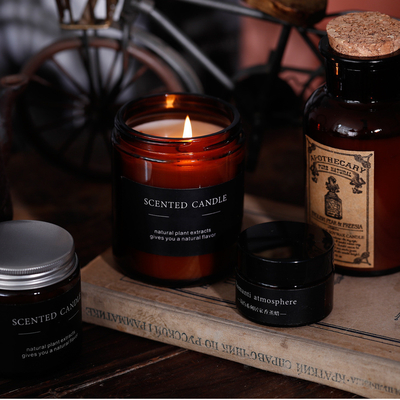 Bougies écologiques Amber Glass Candle d'huile essentielle de marque de distributeur 4 onces