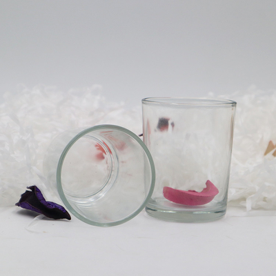 Bougeoir transparent de Tealight en verre 9 onces avec le couvercle en bois 300g