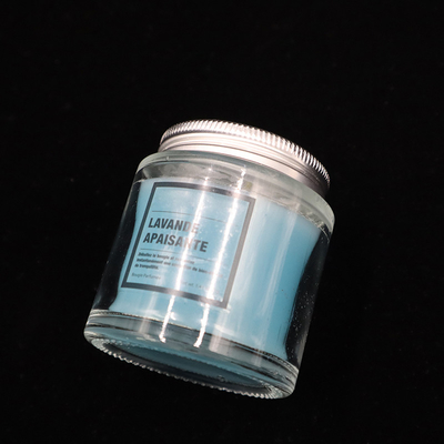 le pot en verre bleu fait maison de confiture de 12 onces mire la lavande flairée pour la salle de bains de chambre à coucher