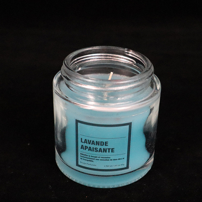 le pot en verre bleu fait maison de confiture de 12 onces mire la lavande flairée pour la salle de bains de chambre à coucher