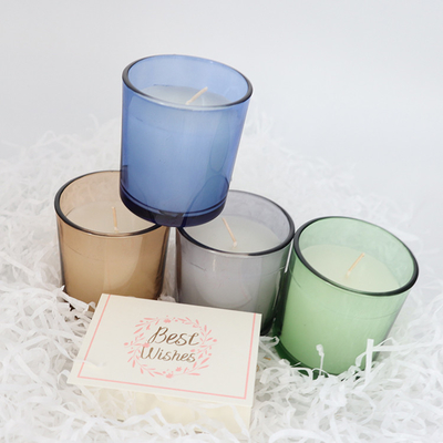 Bougie 2022 parfumée de cire en verre colorée simple de soja de maison d'arome