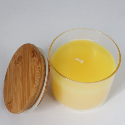 Bougie 2022 parfumée de cire en verre colorée de luxe de soja de maison d'arome avec le couvercle en bois
