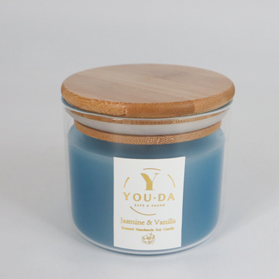 Bougie 2022 parfumée de cire en verre colorée de luxe de soja de maison d'arome avec le couvercle en bois