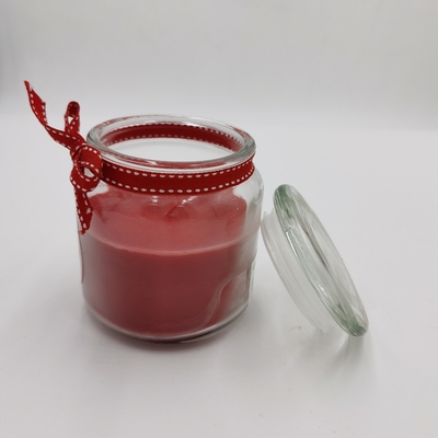 Pot essentiel rouge personnalisé Mason For Christmas de lumière de bougie de solide de paraffine