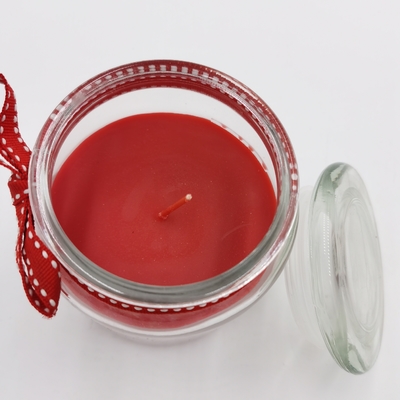 Pot essentiel rouge personnalisé Mason For Christmas de lumière de bougie de solide de paraffine