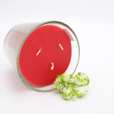 La coutume de maison d'arome a flairé la bougie simple rouge de paraffine en verre incliné