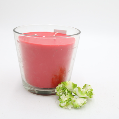 La coutume de maison d'arome a flairé la bougie simple rouge de paraffine en verre incliné