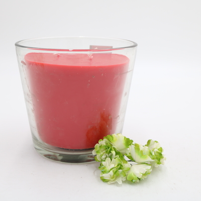 La coutume de maison d'arome a flairé la bougie simple rouge de paraffine en verre incliné