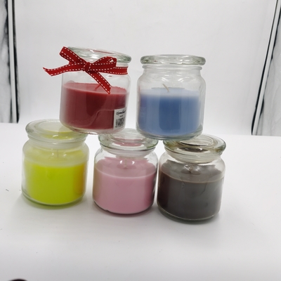 L'arome coloré de sucrerie a flairé les bougies à base de soja 12oz de bougies