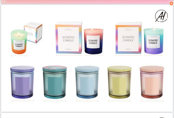 Fait sur commande imprimé a flairé les pots en verre de bougie de 4 onces avec des couvercles