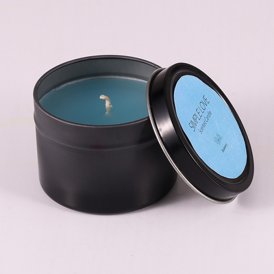 L'OEM 2 onces a réutilisé Matte Black Tin Can Candle pour la chambre à coucher