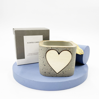 Bougeoirs en céramique votifs de soja de poterie parfumée place de 4 onces en forme de coeur