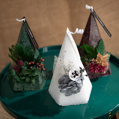 Le cadeau parfumé adapté aux besoins du client d'arbre de Noël de Noël de bougie de soja a placé 2pk
