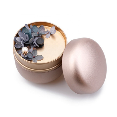 Rond d'ODM 6 once Tin Container Candle Red Green avec le grain de café