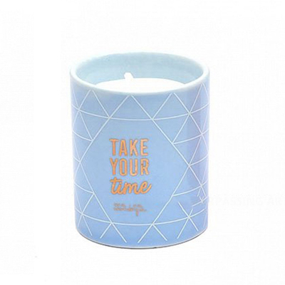 Cire rose bleue de soja grande bougie en céramique dans le pot 16oz de poterie
