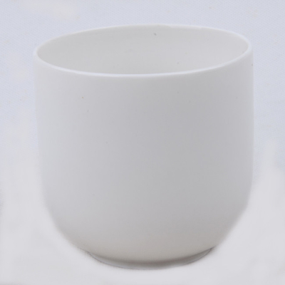 le blanc 7oz simple a flairé le pot en céramique naturel de bougie de soja pour le sommeil