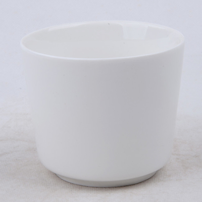 le blanc 7oz simple a flairé le pot en céramique naturel de bougie de soja pour le sommeil