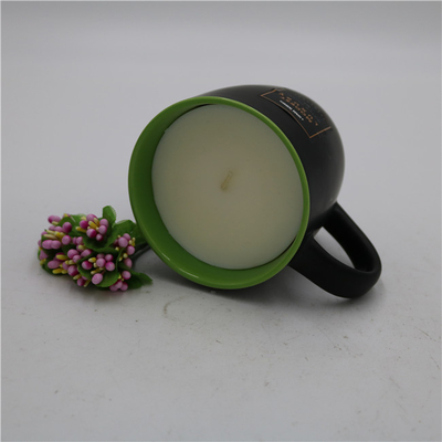 Bougie parfumée de tasse de thé de Matte Black Ceramic Citronella Candle