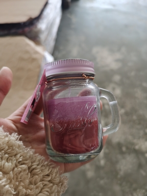 Cire de soja de maison d'arome Mason Jar Custom Scented Candle mignon avec la poignée