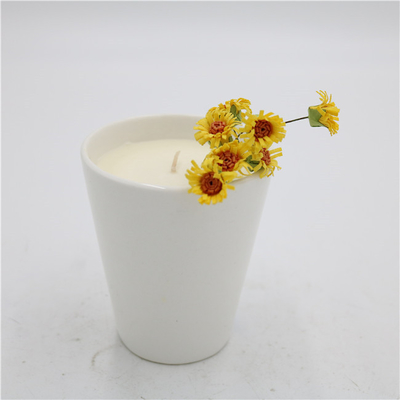 Soja en céramique Matte White flairé par bougie 7oz de tasse de thé de maison d'arome