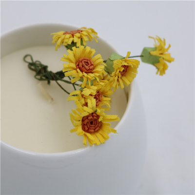 La bougie en céramique de tasse de thé de cire de soja a flairé Matte White Round 6oz