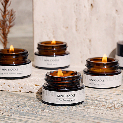 Arome Mini Amber Glass 3oz Mason Jar Candle pour la station thermale de sommeil